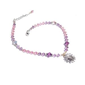 Ankle Bracelet Boho Flower Power Swarovski Crystal
